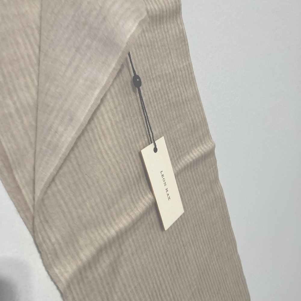 Leon Max Boho Beige Thin Striped Scarf for Styling